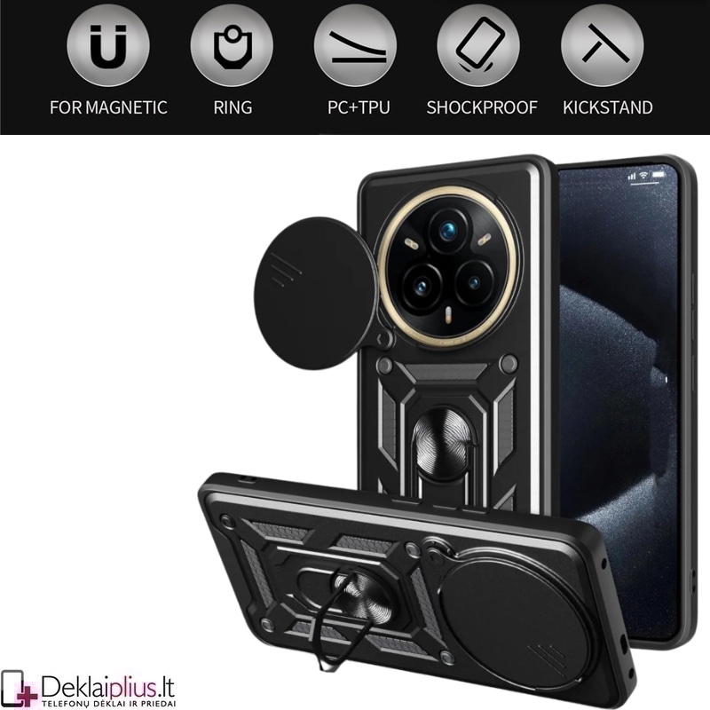 5in1 smūgiams atsparus dėklas su uždaromu dangteliu - juodas (Realme 14 Pro 5G) 5in1 smūgiams atsparus dėklas su uždaromu dangteliu - juodas (Realme 14 Pro 5G)
